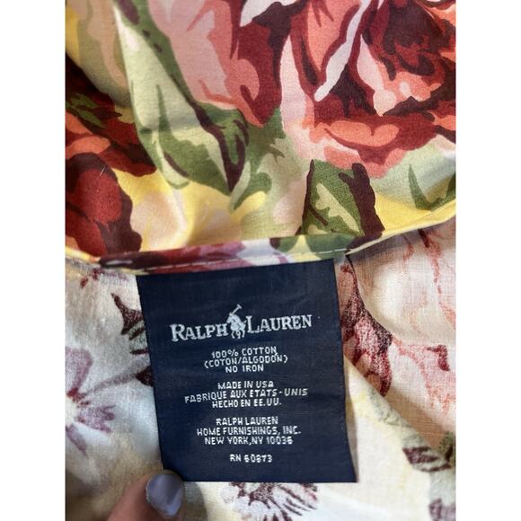 Vintage Ralph Lauren SOPHIE BROOKE King Duvet Yellow Floral/ Striped & 2 Shams - Picture 5 of 16